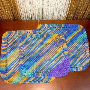 Handmade Organic Cotton Washcloth Trio